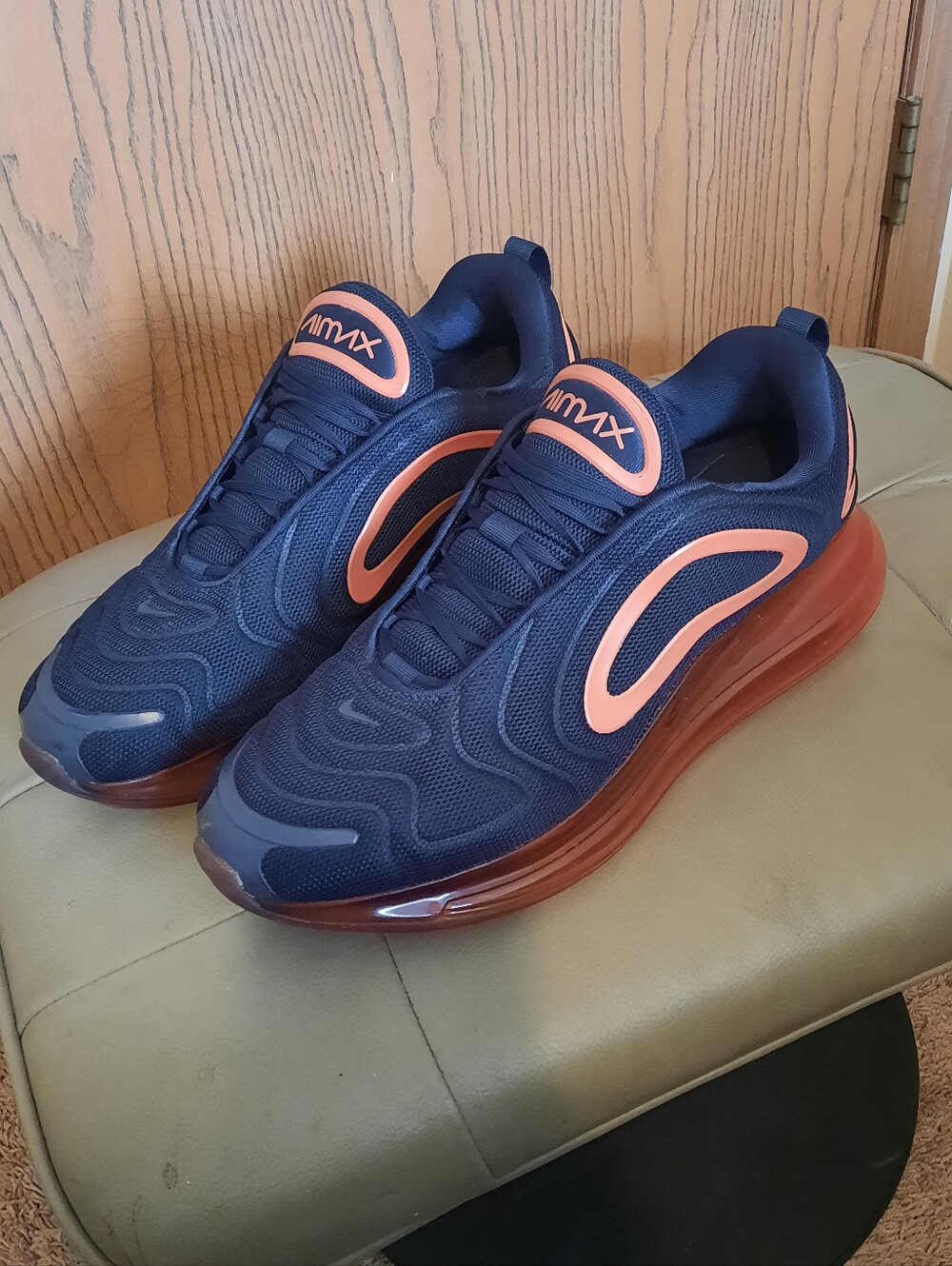 Nike Air Max 720 Mens Blue And Orange Running Shoes Size 13 - Picture 8 of 9